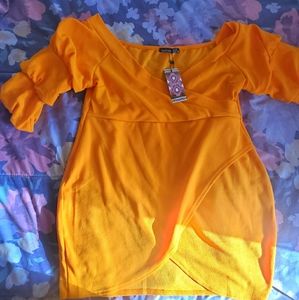 Plus size yellow dress